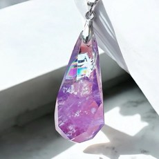 靈擺專業品牌 水晶靈擺 項鍊吊墜 紫水晶 開運, 1個, 彩虹光紫水晶天使淚
