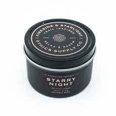 蠟燭森林 Ethics Supply Co. 國家公園星光系列香氛蠟燭，旅行罐裝，舒緩壓力，營造浪漫氛圍, 1個, 繁星之夜, 繁星之夜