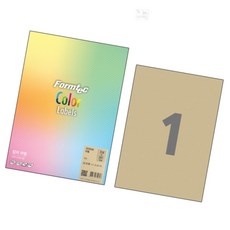 티디엠디 폼텍 크라프트 라벨 10매 1칸 A4 210x297mm 크라프트라벨지