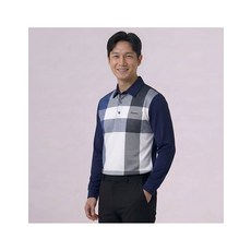 쟌피엘 체크 스판 카라 남성 데일리 골프 티셔츠 TS08 408562