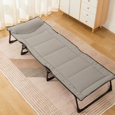 유판 캠핑용 침대 1인용 접이식 침대 야외 썬베드 낮잠 간이 침대 일체형 무설치 휴대용 싱글 침대, 디자인A (190x68x30cm)