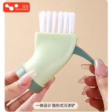 徠本多功能車載無死角清潔刷可連接礦泉水瓶乾濕兩用扁頭刷子縫隙, 1個, 2025新款多功能清潔刷【乾濕兩用】,5個【綠色】刷鏟兩用-連接水瓶-可加0