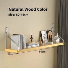 벽걸이형 라우터 선반 무타공 침실 벽 수납 랙 가로형 파티션 박스 스탠드 아메리칸 컨트리 스타일, 39 원목 8015 무흔못 + 접착 후크