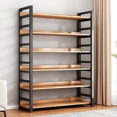 書架落地置物架鋼木書櫃傢用客廳多層收納貨架簡易鐵藝圖書館架子 YF4S-***