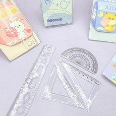 각도기 삼각자 직각자 곡자 학생 문구 필통 수학 제도 정밀 다회용 실측용도, 1개, 상세페이지 참조