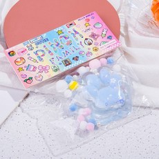 亮燈貓爪捏捏樂 解壓玩具 超軟泥感食玩 減壓玩具, 7*7透明貓爪【藍色】加大加厚, 1個