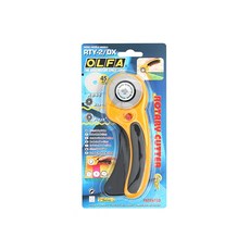 퀼트스타 올파 원형재단칼_고급손잡이형 45mm, 옐로우, 1개