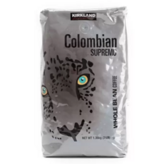 커클랜드 시그니처 콜롬비안 수프리모 홀 빈 커피, 홀빈(분쇄안함), 1.36kg, 1개