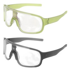 HARFINGTON 2피스 스포츠 선글라스 사이클링 편광 남성용 산악 자전거 운전 낚시 달리기 화이트 & 블랙 프레임 그라데이션 그레이 투명 193731, 2, 그린 & 클리어 그레이 프레임 투명/그린 & 투명/블루