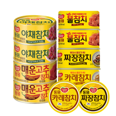 동원 참치 (야채2P+매운고추2P+짜장2P+카레2P+불참치2P), 10개, 90g