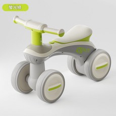 兒童多功能四輪防側翻寶寶平衡滑步車, 熒光綠 音樂燈光 硬座, 1個