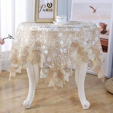 원형 방진 커버 레이스 테이블보 침대 협탁 거실 인테리어, 56x56cm 협탁 및 주전자용, 민들레/커피