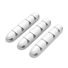 【6孔】全硅膠多功能理綫器桌麵集綫器自粘電綫卡綫扣整理固定器, 白色3件, 1個