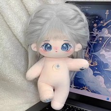모카돌 10cm 20cm 솜인형 은하수 달이 무속성 인형, 실버그레이+솜인형(유골), 1개