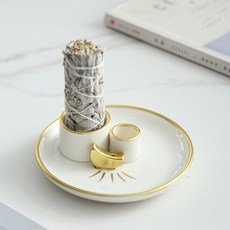 陶瓷燃燒盤，適用線香塔香香粉, 聖木條、鼠尾草