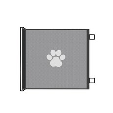 모가펫 슬라이딩 안전문 강아지 반려동물 매쉬 펜스 가림막, 1개, 화이트 무늬 + 블랙