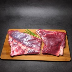 산초원흑염소 국내산 뼈없는 흑염소고기 염소고기 부위별(갈비/목살/앞다리살/뒷다리살/등심/배받이살), 500g, 1개, 배받이살+사골육수1팩