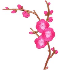 매화꽃 한복장식 자수 패치 자수와펜 열접착형, 5개, 자수 매화-소(NO.03)