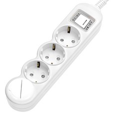 에코파워탭 과부하차단 멀티탭 4구 EPM-L304 + 안전커버, 1.5m, 화이트, 1개