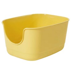 直式貓砂盆 三側加高 防貓砂外漏 貓咪專用 寵物清潔用品, 奶油黃, 1個