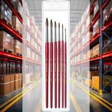 스텐실브러쉬 세트 6본조 서예 실기 캔버스 수업붓 복지센터 예술