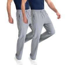 Clothin 남성용 운동 운동 바지 신축성 있는 허리 드로스트링 바지 스포츠 운동 여행용 빠른 건조 신축성 있음 2팩: 라이트 그레이/라이트 그레이 31 x 30, Clothin 남성용 운동 운동 바지, 신축성 있는 허