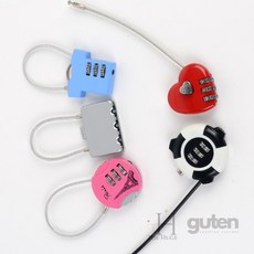 3단 비밀번호 와이어 자물쇠 번호자물쇠, 28A(하트), 1개
