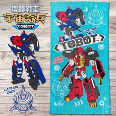 TOBOT 機器戰士宇宙奇兵 純棉浴巾, 藍綠色, 1個