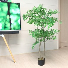 조화나무 인테리어 인조나무 플랜테리어 장식 화분 남천나무, 1개, 2단그린
