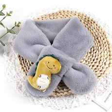 JUN팩토리 유아동 쁘띠머플러 악어퍼 머플러 워머 크리스마스 KC인증 어린이집 개별포장 유치원 답례품 생일선물, 1개, 그레이