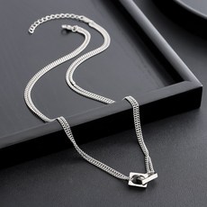 위드아이즈 남성용 목걸이 더블스퀘어 인피니트