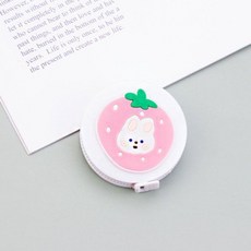 無品牌 捲尺皮尺軟尺迷你小型兒童傢用可愛卡通量三圍米尺多功能尺子伸縮, 1個, 草莓兔,1個裝/#迷你伸縮捲尺