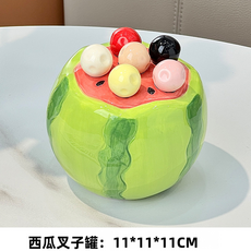 HYLSS 水果叉套裝收納罐款, 1個, 紅色:如圖2653