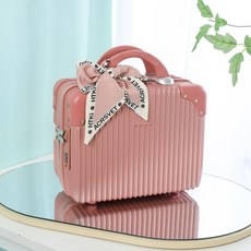 초경량 소형캐리어 트렁크 1박2일 가벼운 승무원 여행용가방, 로즈골드 [리본 업그레이드 버전], 14인치 [표준타입+잠금없음]