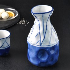 샤센 도쿠리 도자기 독구리 도꾸리 사케병 술병, 1개