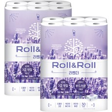 RollnRoll Roll&Roll薰衣草衛生紙 30捲 3層 高級捲筒衛生紙 3層以上 30m, 2個, 30入