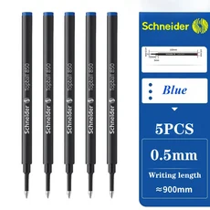 슈나이더 850 젤 펜 리필 0.5mm 럭셔리 롤러 볼펜 리필 학교로 유용한 문구 쓰기 부드러운 신제품 5/10 개, 03 Blue 5