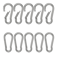 그로윅스 STS 304 스테인리스 카라 비너 다용도 캠핑 등산 낚시 헬스 소품 고리, 8mm x 10개