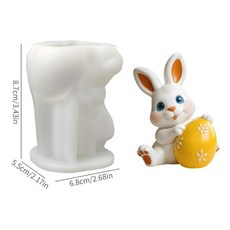 부활절 장식용 골지 계란 토끼 귀 캔들 몰드 미적 실리콘 기하학적 줄무늬 콩 왁스, 01 CN, 02 A, 1개