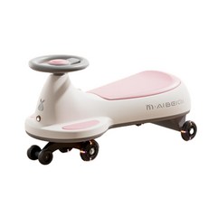 AIBEIG 兒童扭扭車 防側翻滑行車, 黛拉粉 靜音輪 燈光音樂 加長座椅, 1套