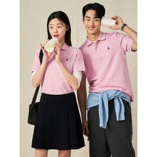 매장정품 빈폴 BEANPOLE MEN 남녀공용 수피마 코튼 피케 티셔츠 - 라이트 핑크 250706