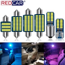 2pcs T10 Led W5W 전구 C5W BA9S T4W Canbus 꽃 C10W 31/36/39/41MM 방한복 화이트 Festoon 인테리어 라이트 12V, 분홍색, T10 W5W