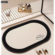 DFMEI 浴室防滑墊吸水地墊衛生間腳墊廁所地毯硅藻泥家用洗手間墊子速幹, 1個, 簡約小狗B