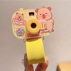 【台灣出貨】網路爆款 創意玩具 小馬啪啪圈相機 便攜投影儀 兒童創意發光玩具 女孩子生日禮物 兒童獎勵玩具 禮物, 1個, 黄色卡皮巴拉-啪啪圈