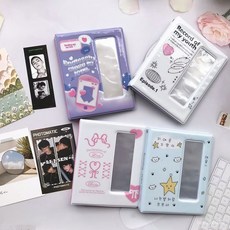 台灣出貨-明信片畫卡人生四格卡冊追星卡包大卡冊小卡收納冊拍立得卡套相冊, 美麗的,混裝(10頁書籤10頁明信片)