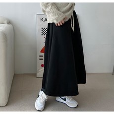 겨울 기모 A라인 플레어 롱스커트 데일리웨어 위드마마