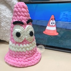 糖織 派大星三角錐 手工鉤織公仔 海綿寶寶周邊, 1個