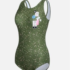 여성 그린 와펜 U라인 실내 원피스수영복 LF2E904GN_IC 330850