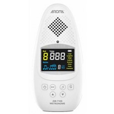 AROMA AM-716S 電子節拍器，內建人聲數拍，適用於鋼琴、提琴、吉他等多種樂器練習, 1個, 白色, 白色