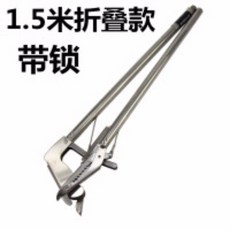 不銹鋼伸縮摺疊捕蛇夾 抓蛇器 蛇鈎 泥鰍黃鱔夾 趕海工具, 升級摺疊1.5米帶鎖--送三重禮, 1個